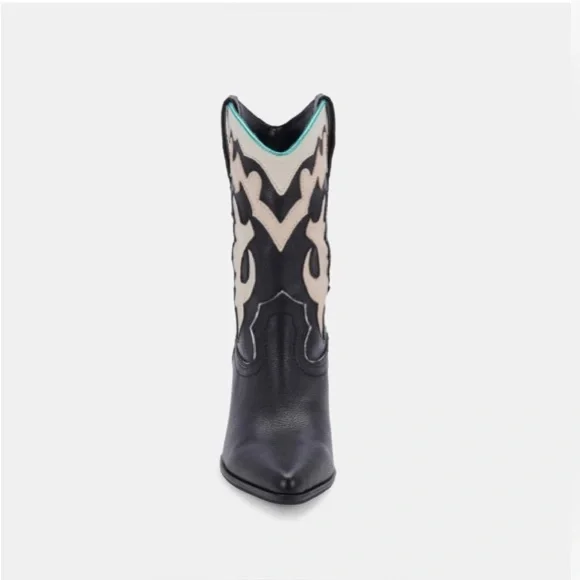 NWT✨Dolce Vita Landen Black White Metallic trim Women’s Western Boots Size 10! - Picture 7 of 16